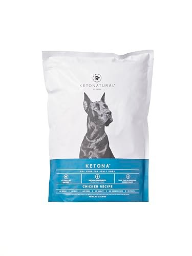 Ketona Chicken Recipe Adult Dry Dog Food, Natural, Low Carb (only 5%), High Protein (46%), Grain-Free, The Nutrition of a Raw Diet with The Cost and Convenience of a Kibble; 4.2lb