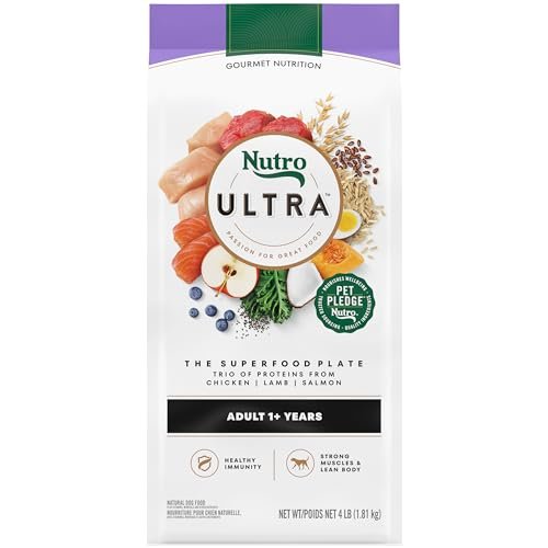 Nutro Ultra Adult Dry Dog Food with a Trio of Proteins from Chicken, Lamb and Salmon, 4 lb. Bag