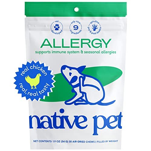 Native Pet Allergy Chews for Dogs - All-Natural Anti Itch Probiotics for Dogs - 30 Soft Chews - Allergy Supplements for Itchy Skin - Pet Health - Puppy Supplements