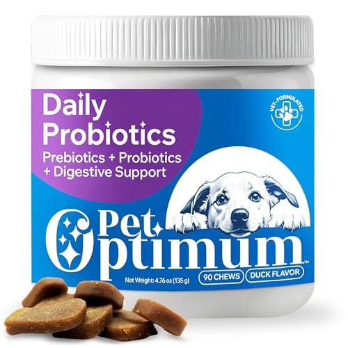 Dog Probiotics for Yeast, Itchy Skin and Itchy Ears, Allergies, Immunity - Prebiotic & Digestive Enzymes (Gut Health) with Probiotics for Dogs, Reduce Diarrhea, Constipation & Gas Relief - 90 Chews