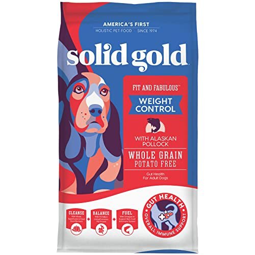 Solid Gold Dog Food Dry - Fit and Fabulous Pollock - Weight Control, Digestive Probiotics for Dogs, 4 LB