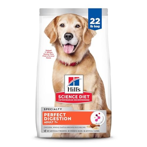 Hill's Science Diet Adult 7+ Perfect Digestion Chicken Dry Dog Food, 22 lbs.