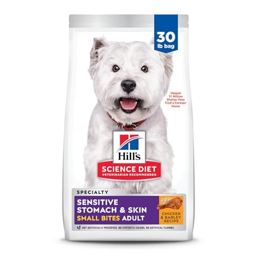 Hill's Science Diet Sensitive Stomach & Skin, Adult 1-6, Stomach & Skin Sensitivity Support, Small Kibble, Dry Dog Food, Chicken Recipe, 30 lb Bag