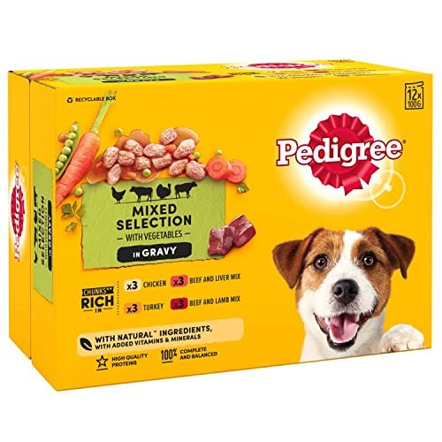 Dog Food in Gravy - Vital Protection - Digestive Health - Wet Dogs Food - 100% Complete Nutrition - All Essential Vitamins And Minerals - Balanced Nutrition - 12pk